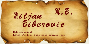 Miljan Biberović vizit kartica